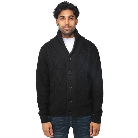 X-ray Jeans Men's Button Down Cardigan Sweater Size 2XL in Black NWT and in pack - Picture 1 of 8